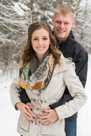 A beautiful snowy engagement shoot at Lapham peak state park in Delafield, WI