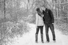 A beautiful snowy engagement shoot at Lapham peak state park in Delafield, WI