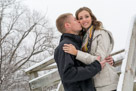A beautiful snowy engagement shoot at Lapham peak state park in Delafield, WI
