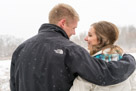 A beautiful snowy engagement shoot at Lapham peak state park in Delafield, WI