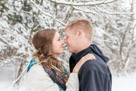 A beautiful snowy engagement shoot at Lapham peak state park in Delafield, WI