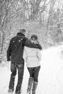 A beautiful snowy engagement shoot at Lapham peak state park in Delafield, WI