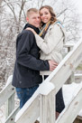 A beautiful snowy engagement shoot at Lapham peak state park in Delafield, WI