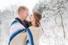 A beautiful snowy engagement shoot at Lapham peak state park in Delafield, WI