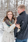 A beautiful snowy engagement shoot at Lapham peak state park in Delafield, WI
