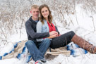 A beautiful snowy engagement shoot at Lapham peak state park in Delafield, WI