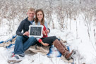 A beautiful snowy engagement shoot at Lapham peak state park in Delafield, WI