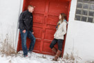 A beautiful snowy engagement shoot at Lapham peak state park in Delafield, WI
