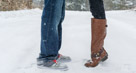 A beautiful snowy engagement shoot at Lapham peak state park in Delafield, WI