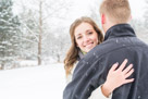 A beautiful snowy engagement shoot at Lapham peak state park in Delafield, WI