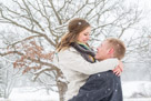 A beautiful snowy engagement shoot at Lapham peak state park in Delafield, WI