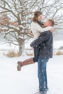 A beautiful snowy engagement shoot at Lapham peak state park in Delafield, WI