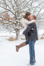 A beautiful snowy engagement shoot at Lapham peak state park in Delafield, WI