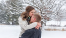 A beautiful snowy engagement shoot at Lapham peak state park in Delafield, WI