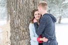 A beautiful snowy engagement shoot at Lapham peak state park in Delafield, WI