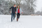 A beautiful snowy engagement shoot at Lapham peak state park in Delafield, WI