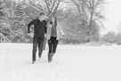 A beautiful snowy engagement shoot at Lapham peak state park in Delafield, WI