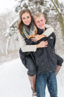 A beautiful snowy engagement shoot at Lapham peak state park in Delafield, WI